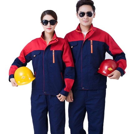 长袖装修工作服套装男女工厂工衣车间厂服上衣耐磨汽修工服劳保服(图3)
