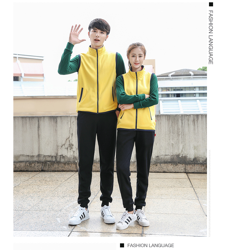 加绒马甲运动衫_定制工作服马甲聚会卫衣外套开衫男女装印花(图14)