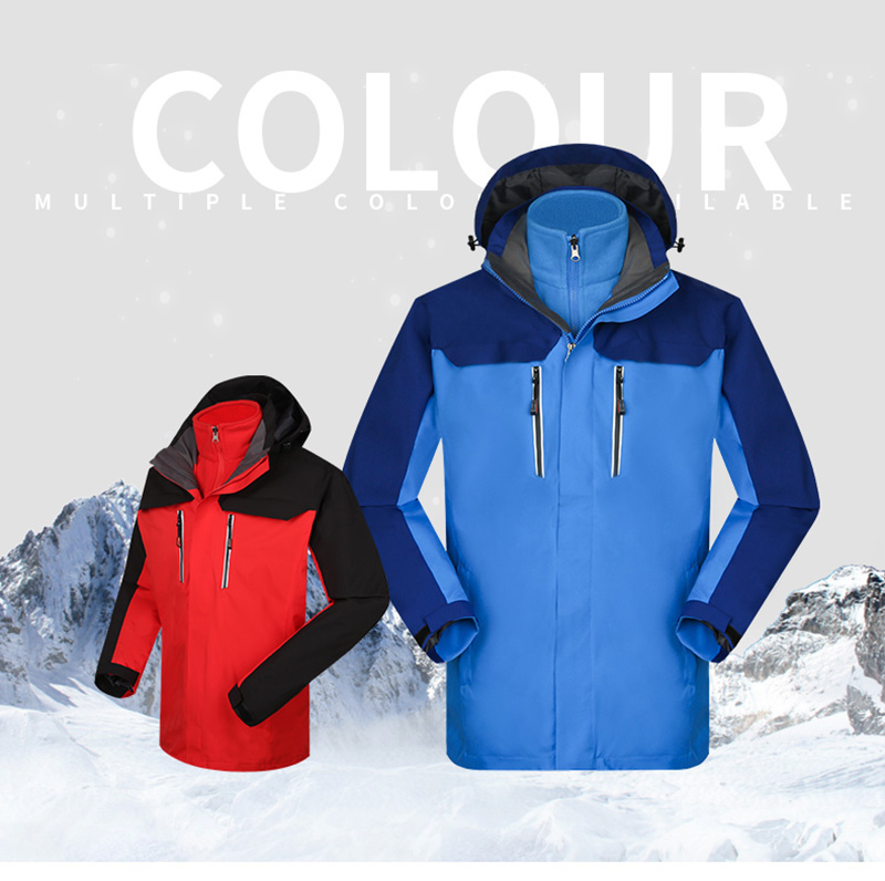 户外冲锋衣男女潮牌三合一两件套冬季加厚西藏防水滑雪定制登山服(图2)