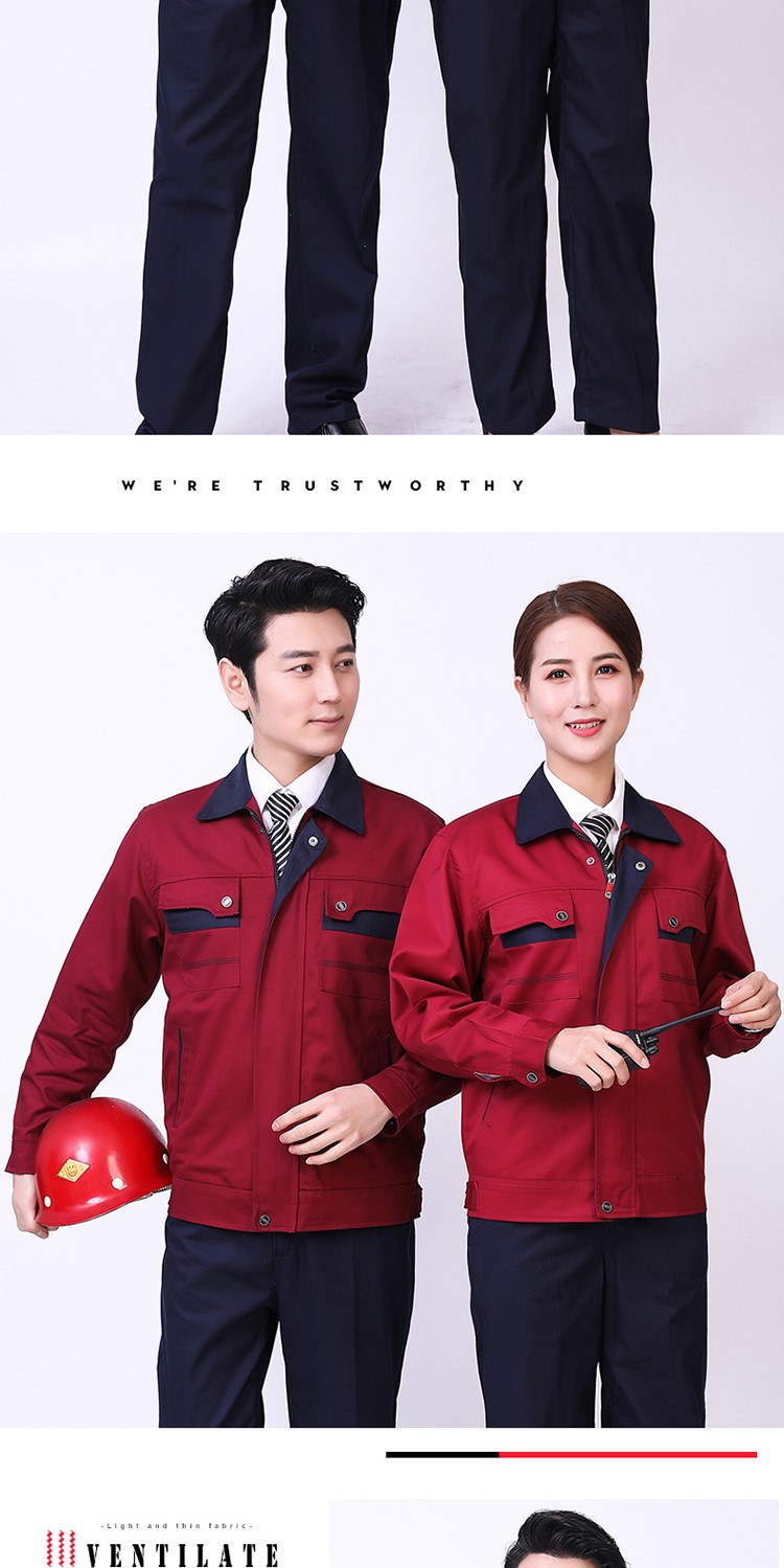 纯棉双层工作服套装男女加厚耐磨长袖防阻燃劳保服机修电焊工作服(图9)