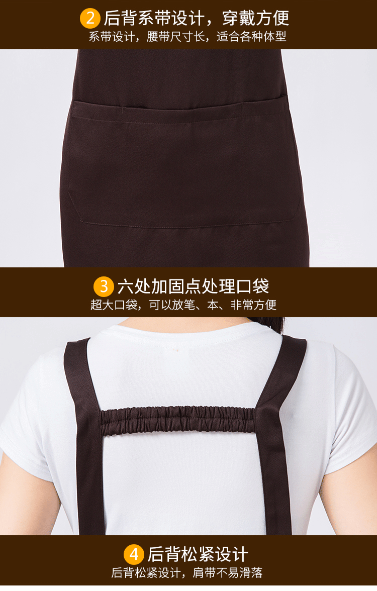 围裙定制logo印字时尚女订做家用超市奶茶店餐饮厨房工作服围腰男(图5)
