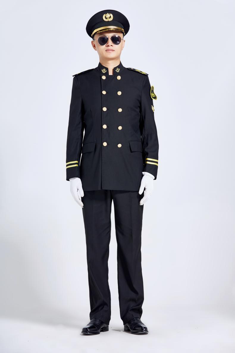 1577107085655449.jpg 新款春秋立领保安服形象岗礼宾服物业售楼部房产制服工作服套装男(图5)