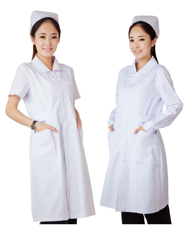 白大褂女长袖护士服白大衣医生短袖薄款半袖药店医用工作服长款(图14)