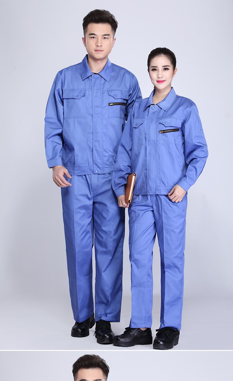 春秋长袖防静电工作服套装男耐磨电工劳保服电子厂工厂车间加油站(图6)