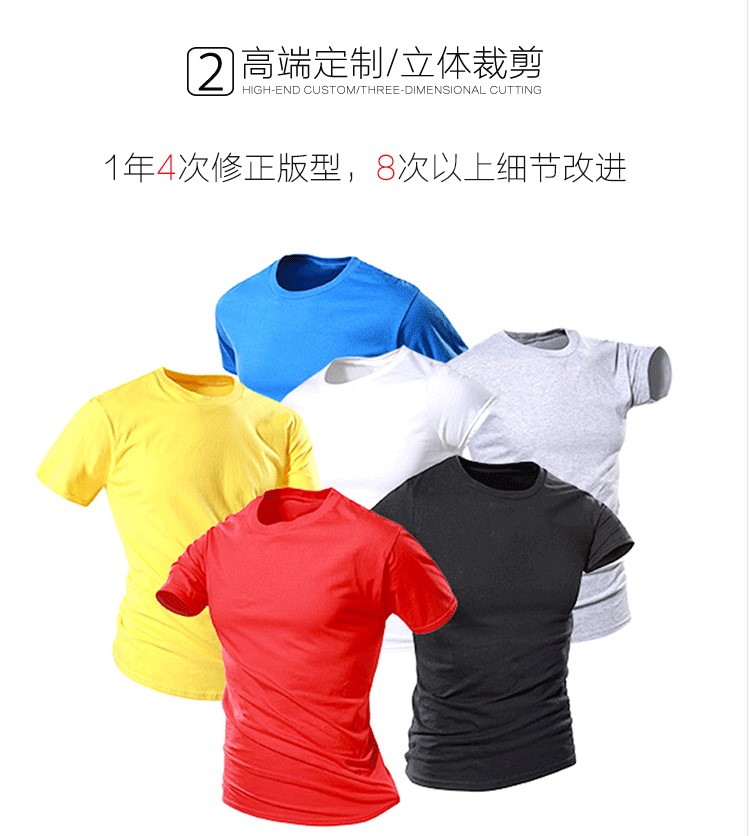 200克精梳棉圆领广告衫 班服 工作服短袖T恤 团体活动文化衫定制(图8)