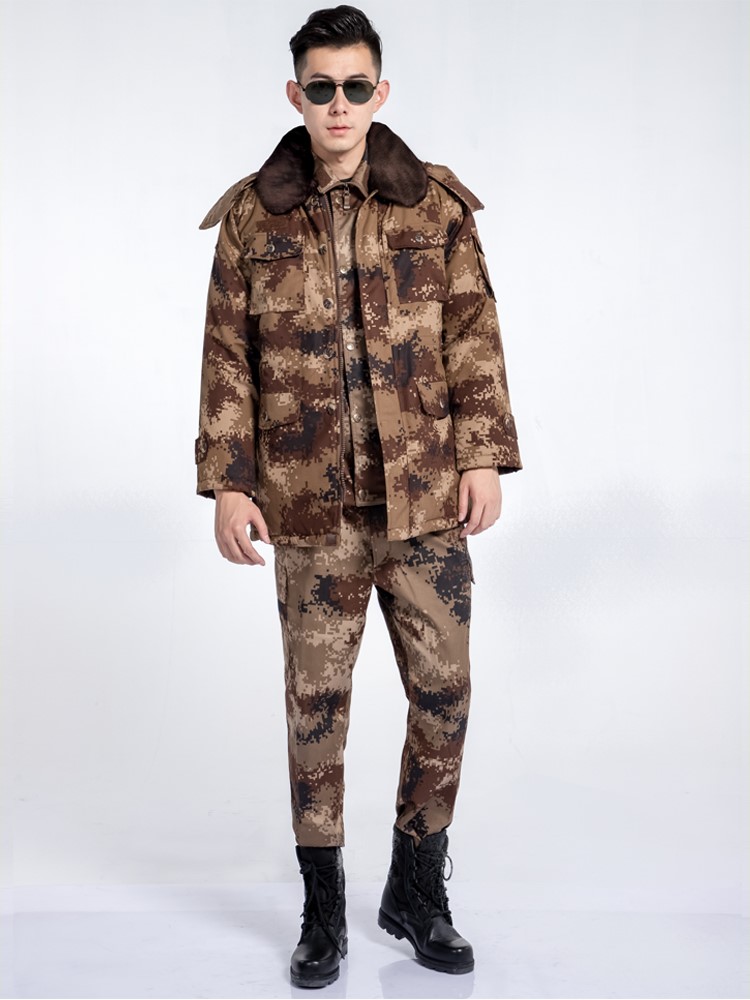 配发正品荒漠大衣迷彩作训大衣棉大衣加厚军大衣防寒保安棉服棉袄(图2)