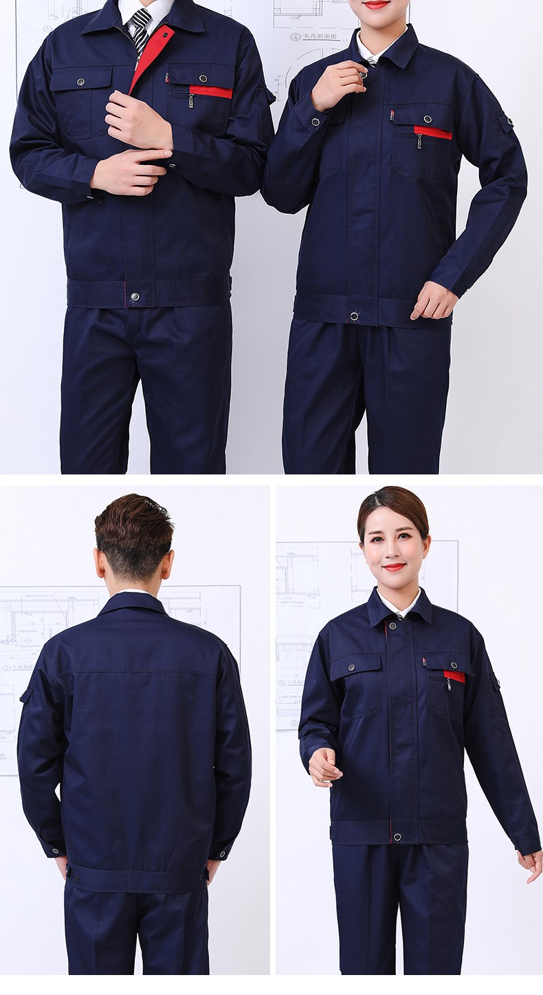 纯棉电焊长袖工作服套装男防烫阻燃厂服耐磨汽修劳保服工程服加厚(图11)