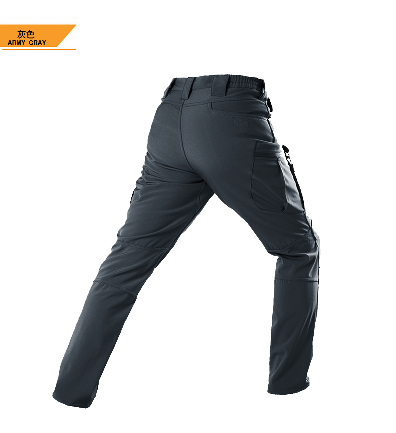 户外软壳冲锋裤男冬季加绒保暖防水抓绒裤秋冬登山战术裤(图14)