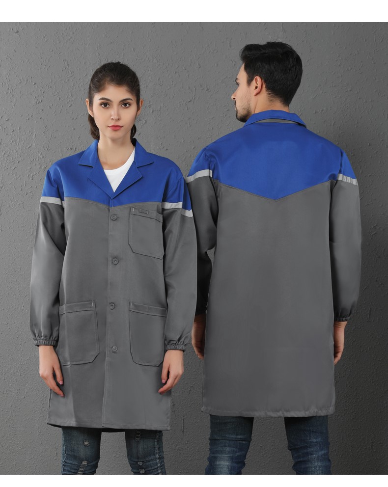 定制加厚蓝大褂工作服男女长款工装耐磨防尘搬运工服罩衣劳保服(图7)