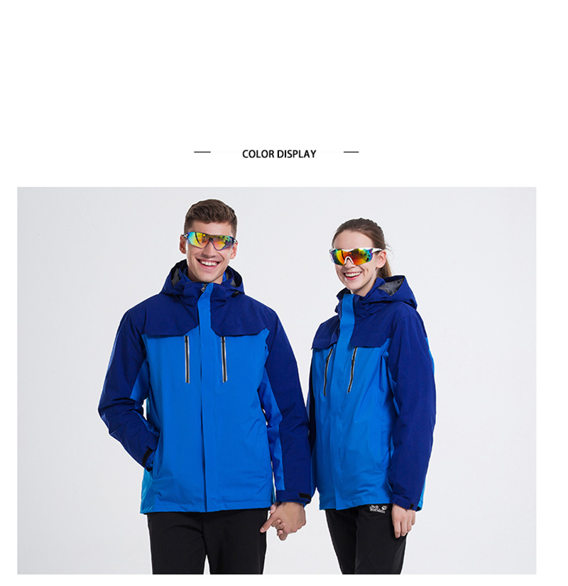 户外冲锋衣男女潮牌三合一两件套冬季加厚西藏防水滑雪定制登山服(图3)