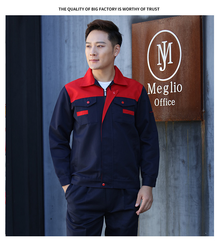 夏季薄款长袖劳动工作服套装男士耐磨汽修车间工厂劳保服定制工装(图8)