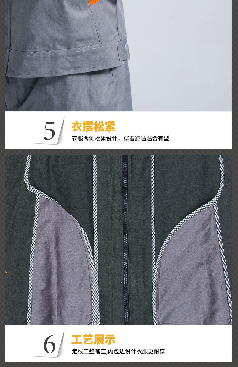 长袖工作服套装男工厂车间汽修劳保服厂服反光条工程服CVC棉(图21)