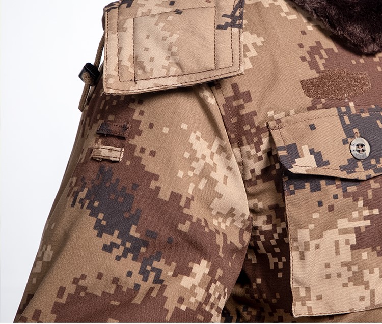 配发正品荒漠大衣迷彩作训大衣棉大衣加厚军大衣防寒保安棉服棉袄(图7)