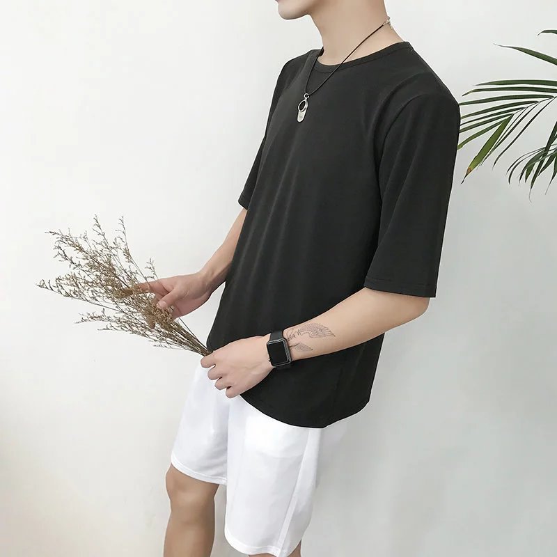 韩版学生班服定制短袖t恤印图五5分中袖宽松纯棉圆领毕业聚会服(图6)