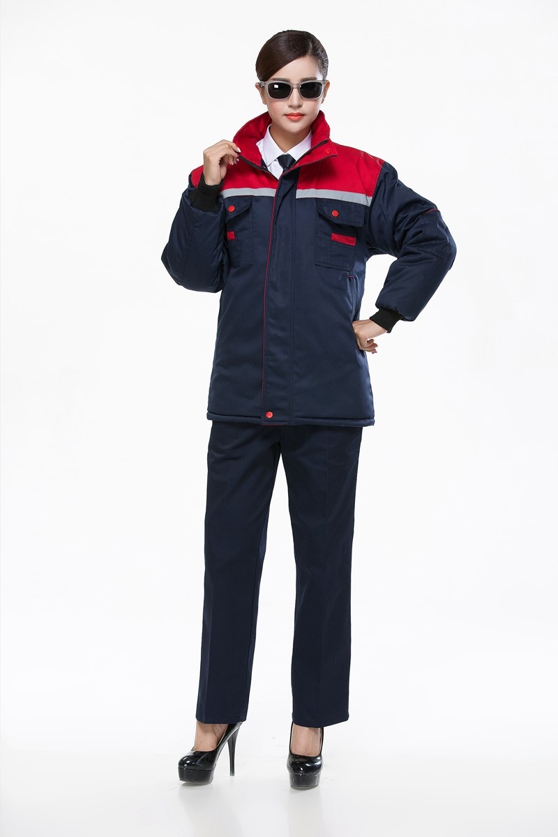 工作服棉衣防寒劳保加厚工程服冬装汽修维修师男厂服反光条棉袄(图8)