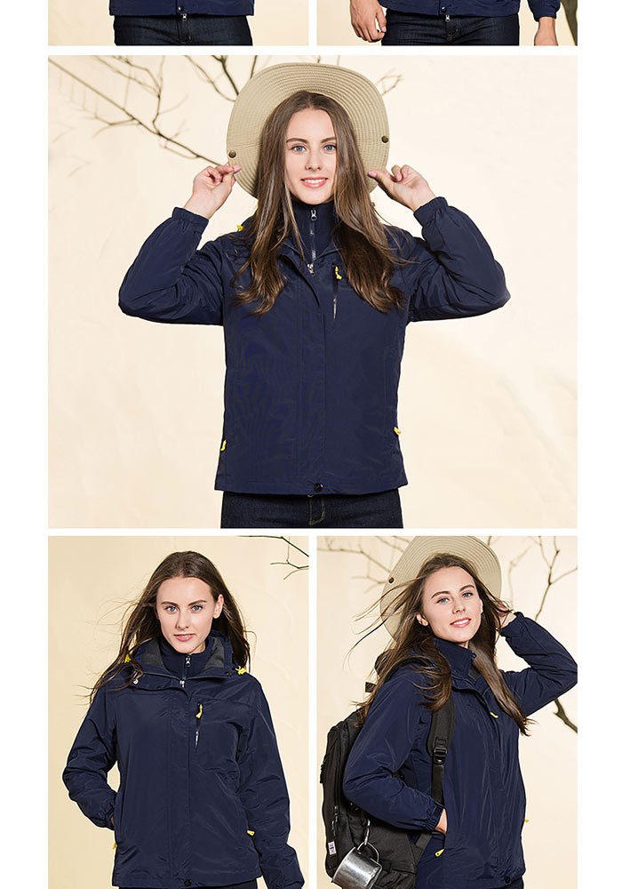 冬季大红色冲锋衣女三合一可拆卸加绒加厚防寒工作服男定制印logo(图18)