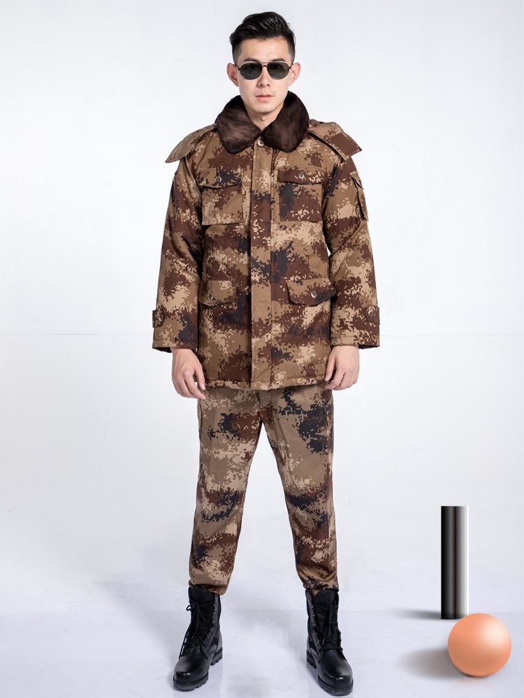 配发正品荒漠大衣迷彩作训大衣棉大衣加厚军大衣防寒保安棉服棉袄(图1)