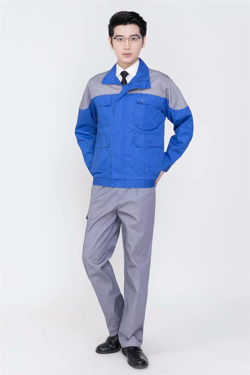 1573466618145234.jpg 长袖拼色工作服套装男定制印字救援服劳保上衣汽修服工地车间(图1)