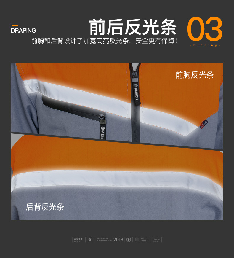 纯棉防静电工作服 春秋长袖工作服套装男女 工厂车间汽修服劳保服(图4)