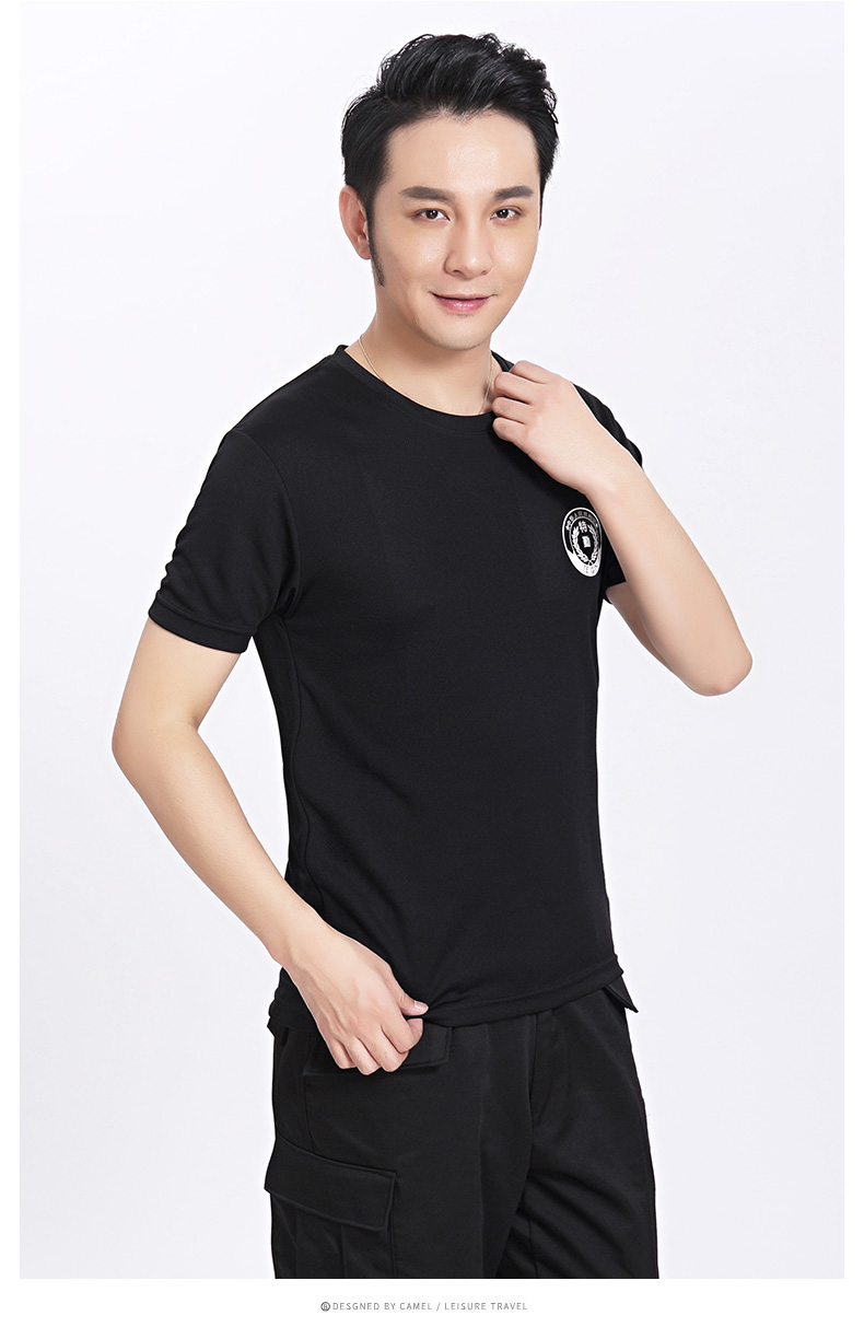 1577423600480944.jpg 保安服短袖T恤黑色作训服夏季工作服上衣定制(图3)