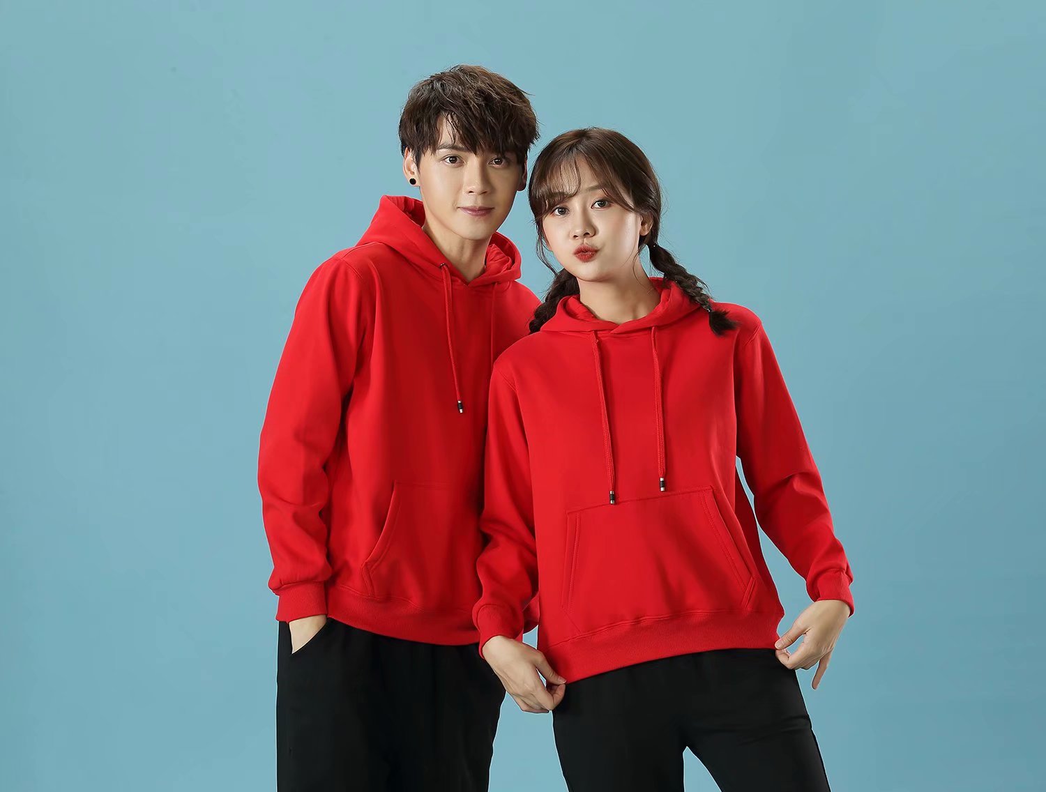 卫衣定制印字logo班服同学聚会团体工作服连帽拉链外套加绒刺绣(图10)