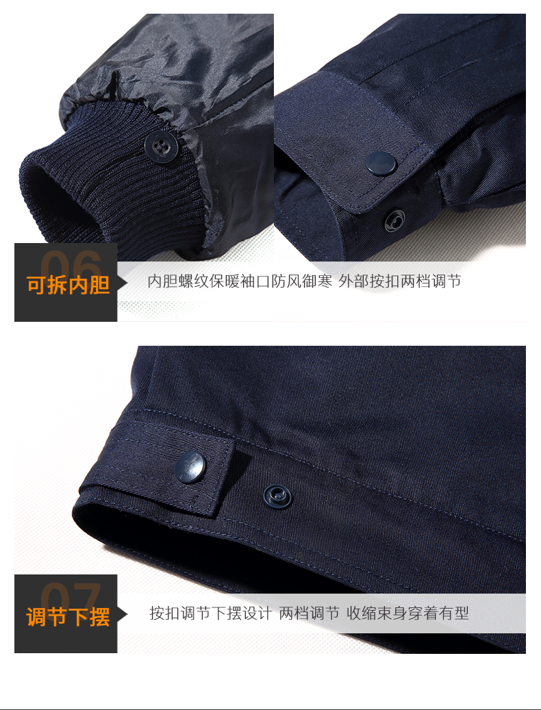 工作服棉衣男冬季加厚耐磨保暖防寒服劳保棉袄工厂车间可拆卸冬装(图9)