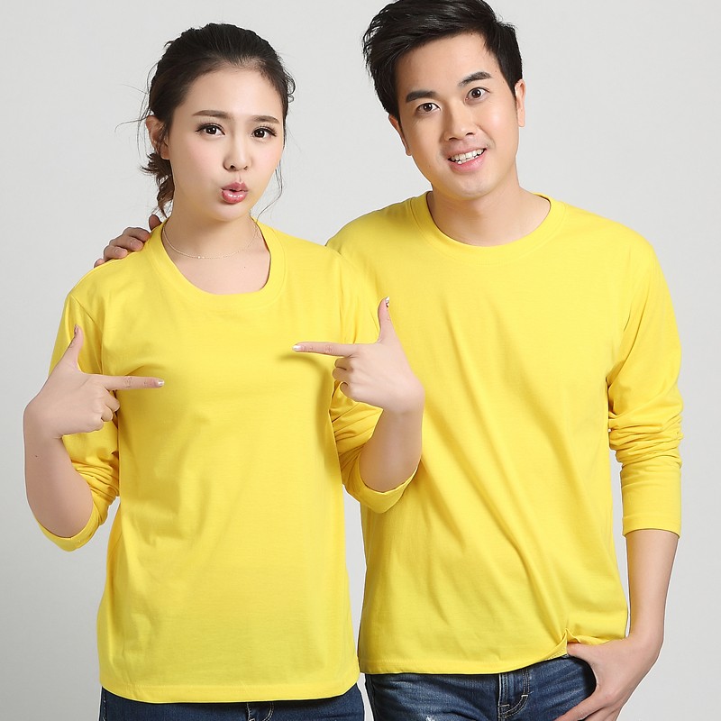 长袖广告衫定制工作服T恤同学会圆领纯棉polo衫印字logo文化衫(图33)