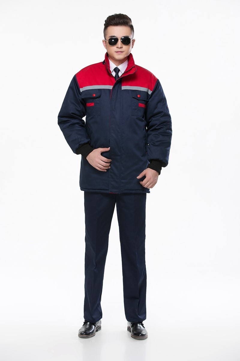 工作服棉衣防寒劳保加厚工程服冬装汽修维修师男厂服反光条棉袄(图10)
