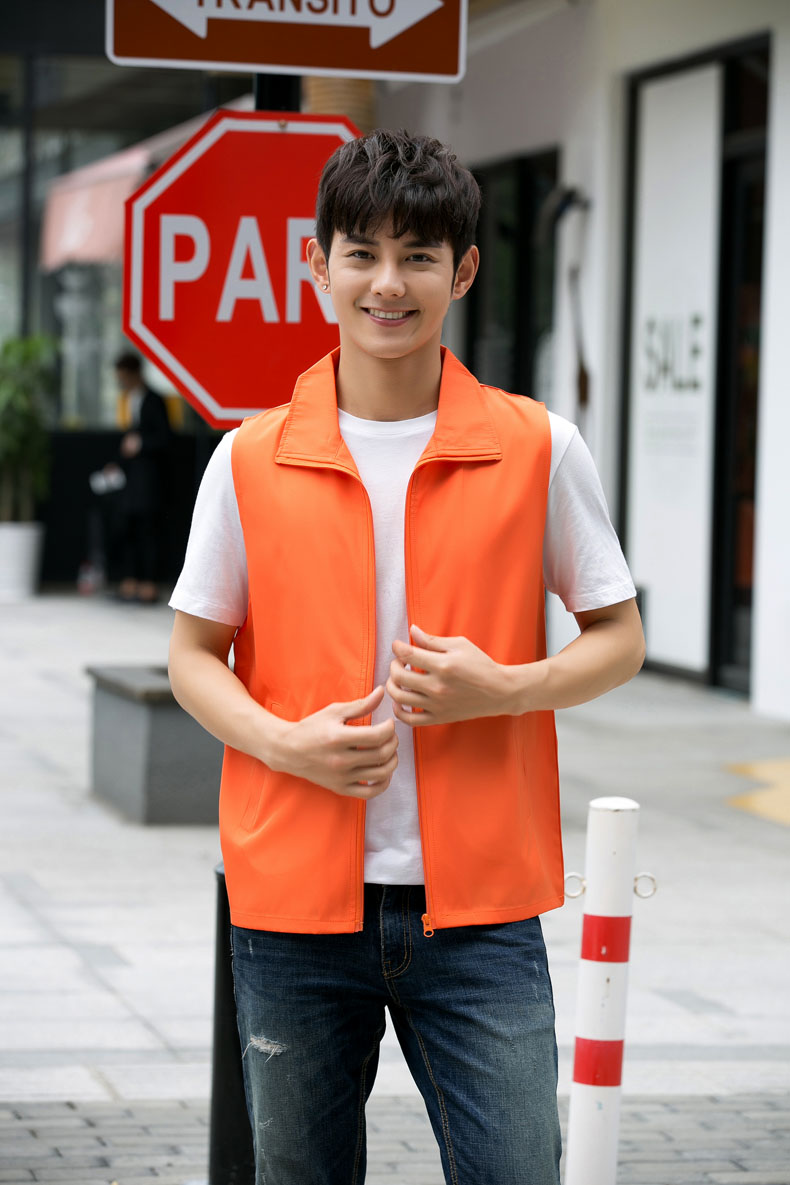 印logo定制志愿者马甲义工工作服公益活动服装v领背心纯棉红马甲(图97)