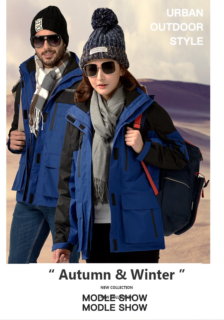 团购定制户外冲锋衣男冬季加厚两件套女工作服印字LOGO工装外套潮(图16)