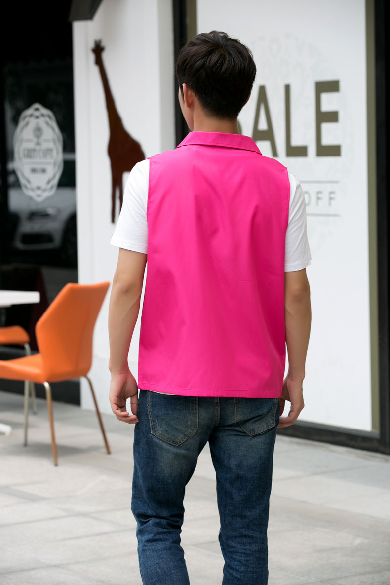 印logo定制志愿者马甲义工工作服公益活动服装v领背心纯棉红马甲(图59)