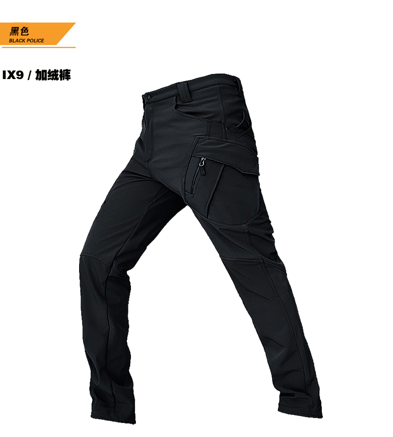 户外软壳冲锋裤男冬季加绒保暖防水抓绒裤秋冬登山战术裤(图11)