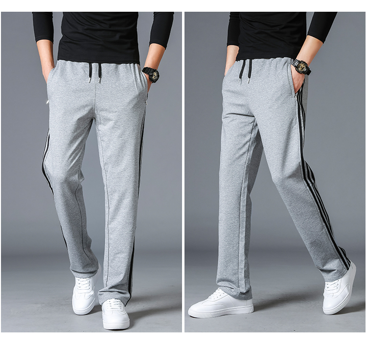 运动裤男休闲裤秋冬季纯棉直筒长裤大码宽松加绒卫裤男春秋跑步裤(图24)