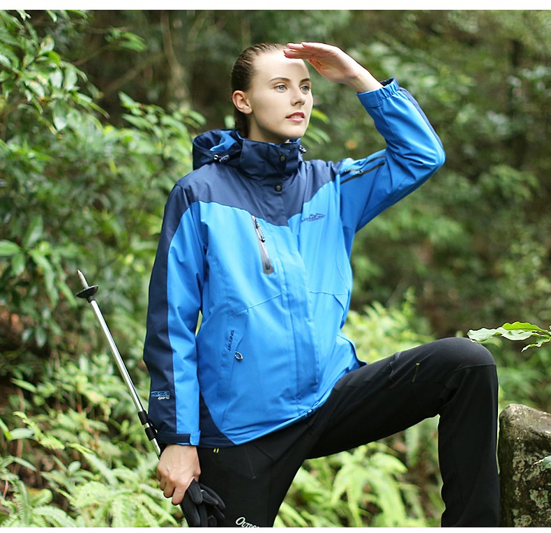 冲锋衣男三合一可拆卸加厚女连锁商超团体定制印logo字刺绣工作服(图12)