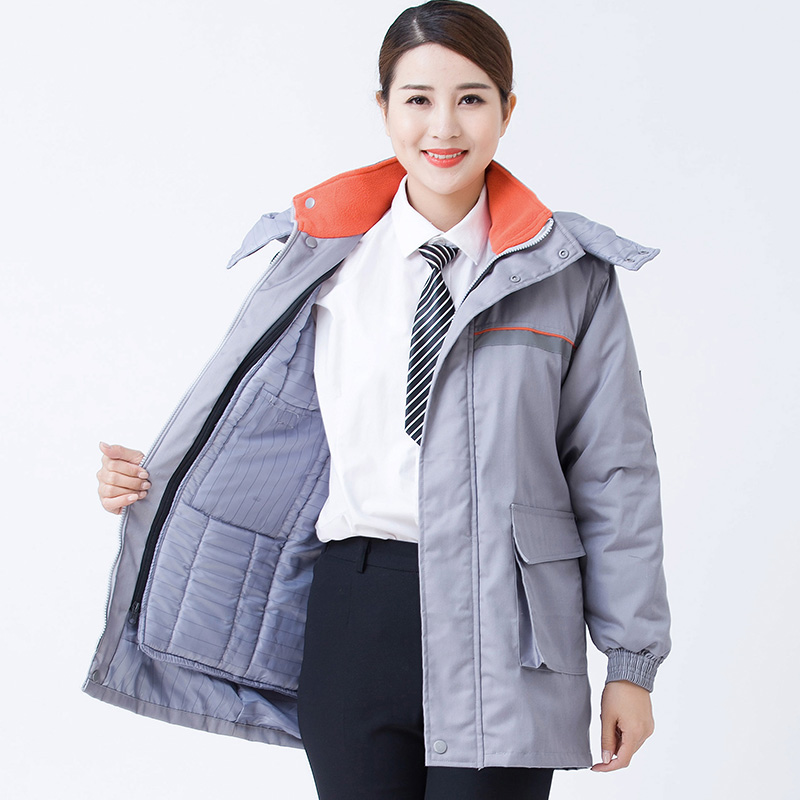 防静电棉服加油站工作服冬装 劳保棉衣 中石化反光条冬装棉袄(图3)