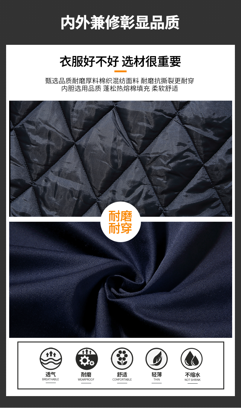 工作服棉衣男冬季加厚耐磨保暖防寒服劳保棉袄工厂车间可拆卸冬装(图5)