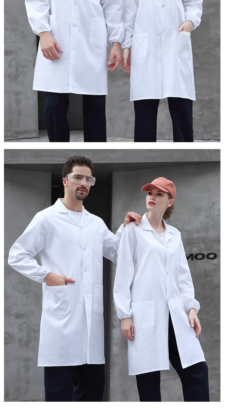 大褂工作服男长款耐脏防尘白色蓝大褂搬运耐磨劳保服罩衣医生护士(图12)