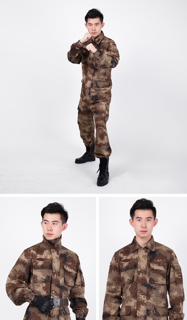 陆荒漠冬作训迷彩服套装男户外军迷训练服作训服劳保工作服(图3)