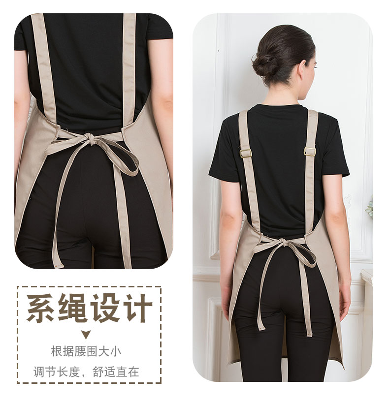 韩版定做LOGO背带园艺网咖理发加厚耐磨西餐厅烘焙蛋糕奶茶店围裙(图7)