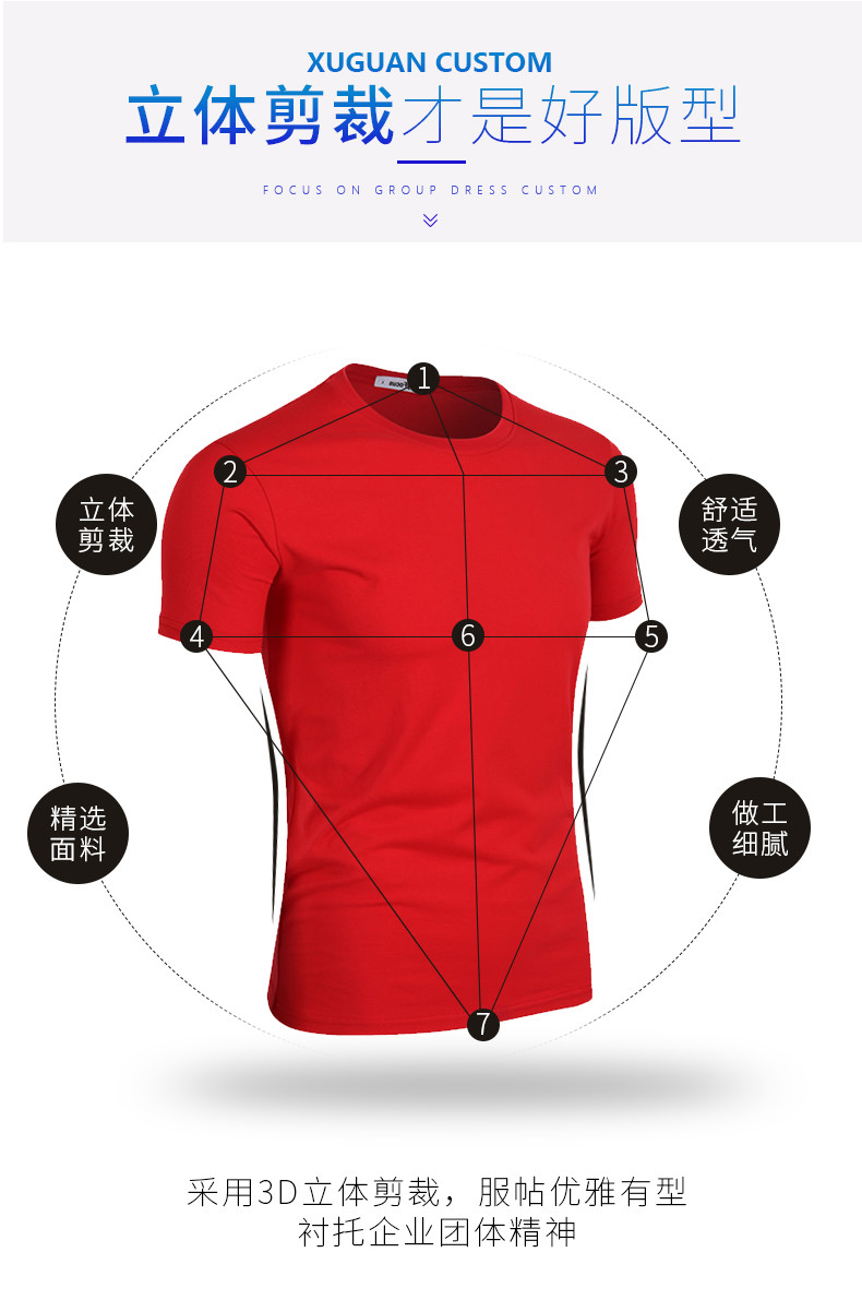 定制T恤印logo纯棉短袖工作服同学聚会衣服文化衫订制diy工衣旅游(图6)