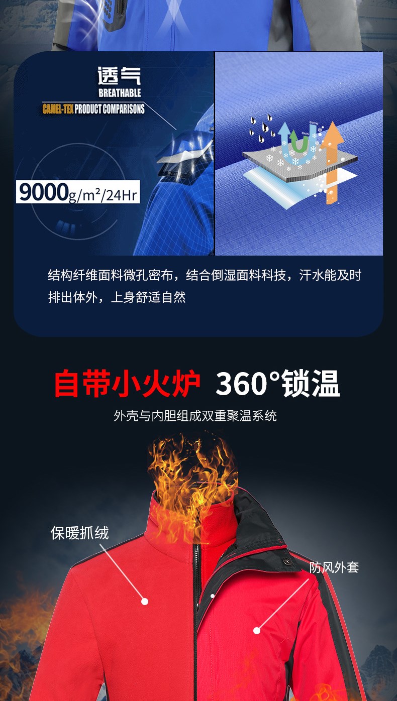 1574245673360692.jpg 冲锋衣定制印logo字卫衣工作服外套diy工装秋冬季三合一团队定做 01(图3)