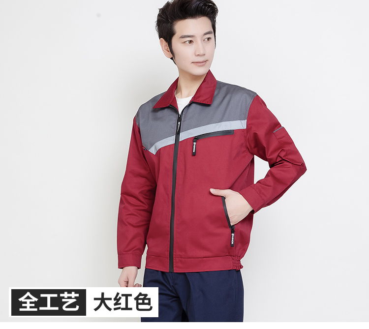 长袖工作服套装男女反光条纯棉防烫耐磨劳保服冬防静电工作服(图23)
