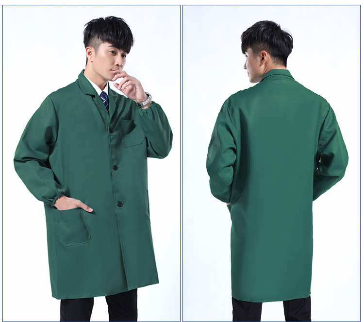 定制绿色褂工作服男长款上衣印字logo仓库搬运工装罩衣劳保服耐磨(图11)