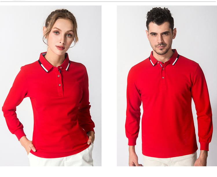 长袖polo衫定制印logo工作服翻领员工班服男女文化广告衫印字定做(图27)