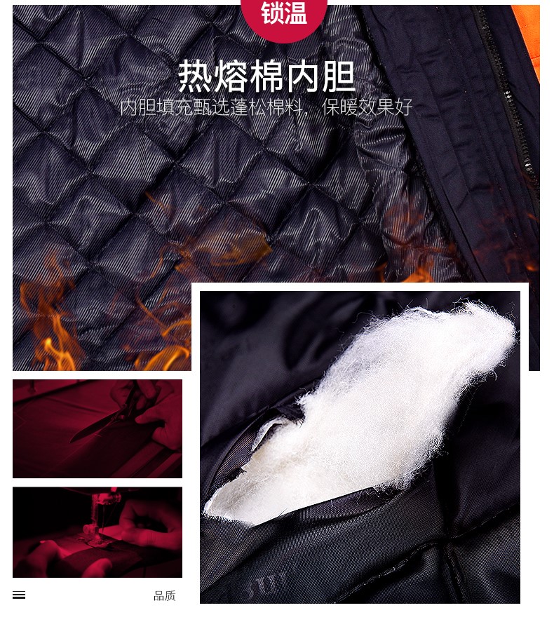 冬季工作服棉衣男加厚反光条劳保服羽绒棉袄耐磨大口袋防寒服冬装(图7)