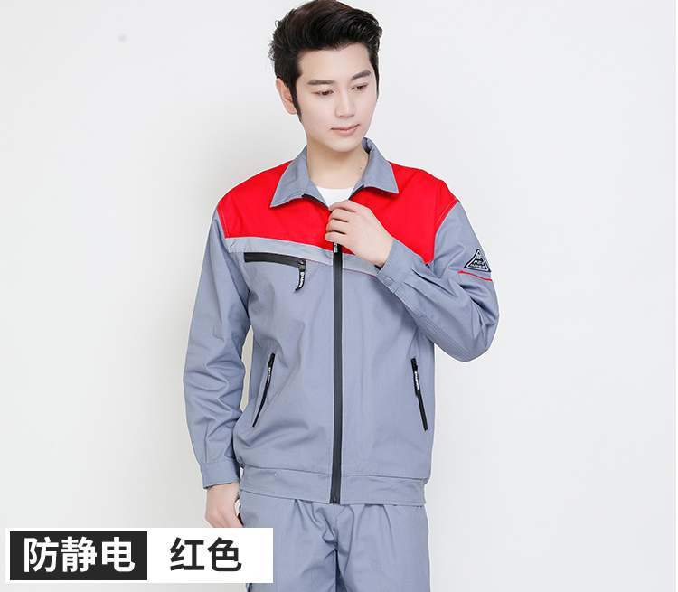 长袖工作服套装男女反光条纯棉防烫耐磨劳保服冬防静电工作服(图13)