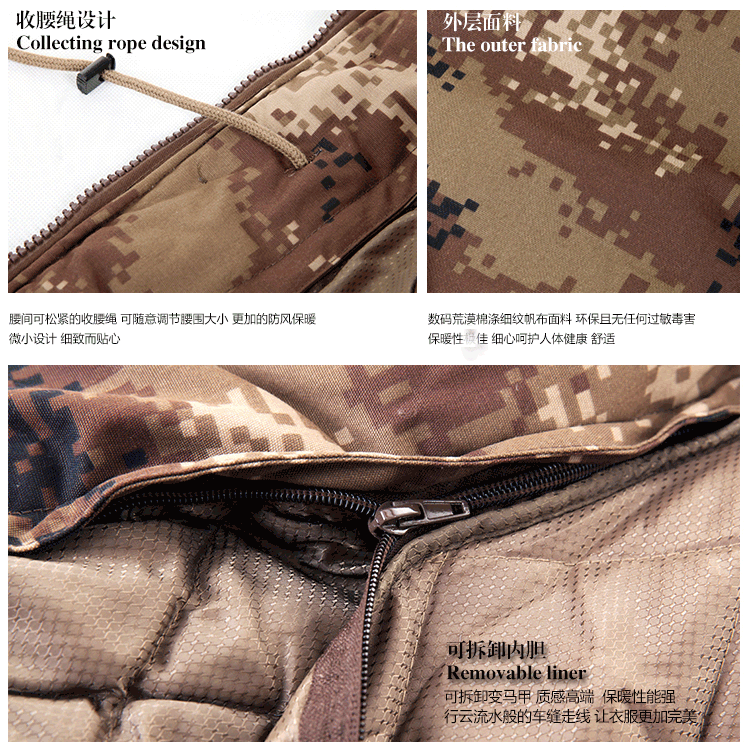 军大衣男冬季加厚防寒服特种兵作训棉大衣冷库工作服荒漠迷彩大衣(图18)