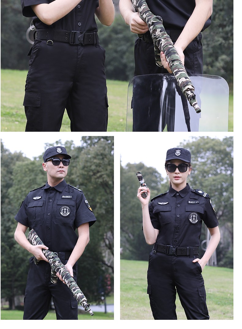 保安夏季短袖工作服套装蓝色男女夏装半袖夹克制服白色保安作训服(图14)