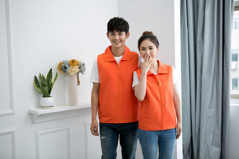 印logo定制志愿者马甲义工工作服公益活动服装v领背心纯棉红马甲(图13)