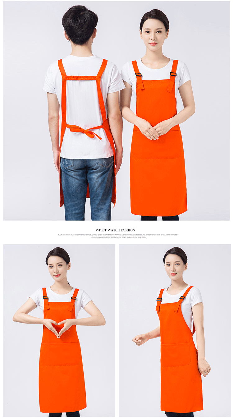 围裙定制logo印字时尚女订做家用超市奶茶店餐饮厨房工作服围腰男(图17)